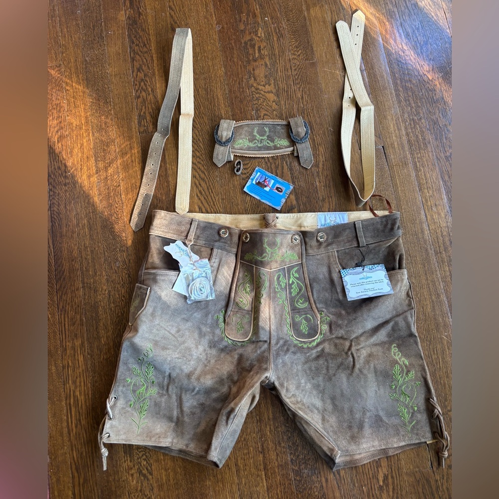 NWT Oktoberfest BAVARIATRACHTEN Bavaria Trachten Lederhosen Pants Trousers Sz 46